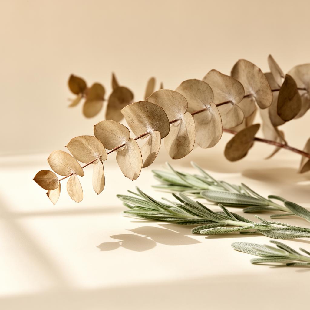 Botanical elements representing natural, gentle care